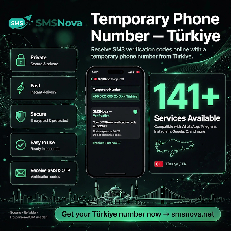 Turkey 1 Temporary phone number Turkey