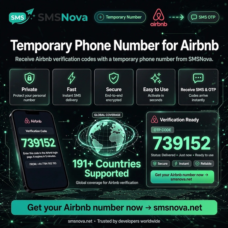 Airbnb 1 Temporary phone number Airbnb