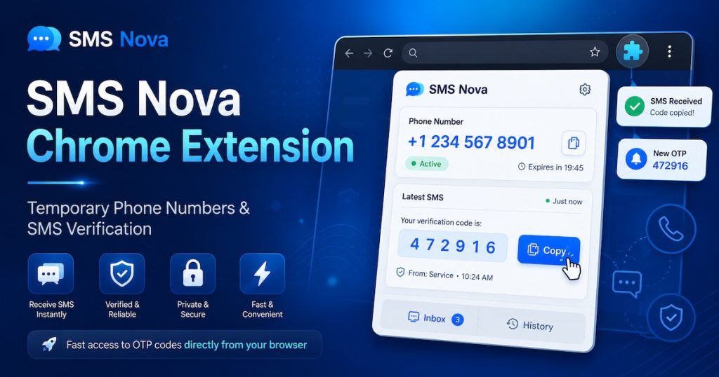 SMS Nova Chrome Extension - Temporary Phone Number 1 extension
