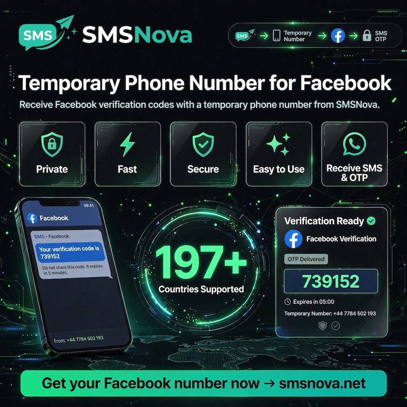 Temporary phone number Facebook