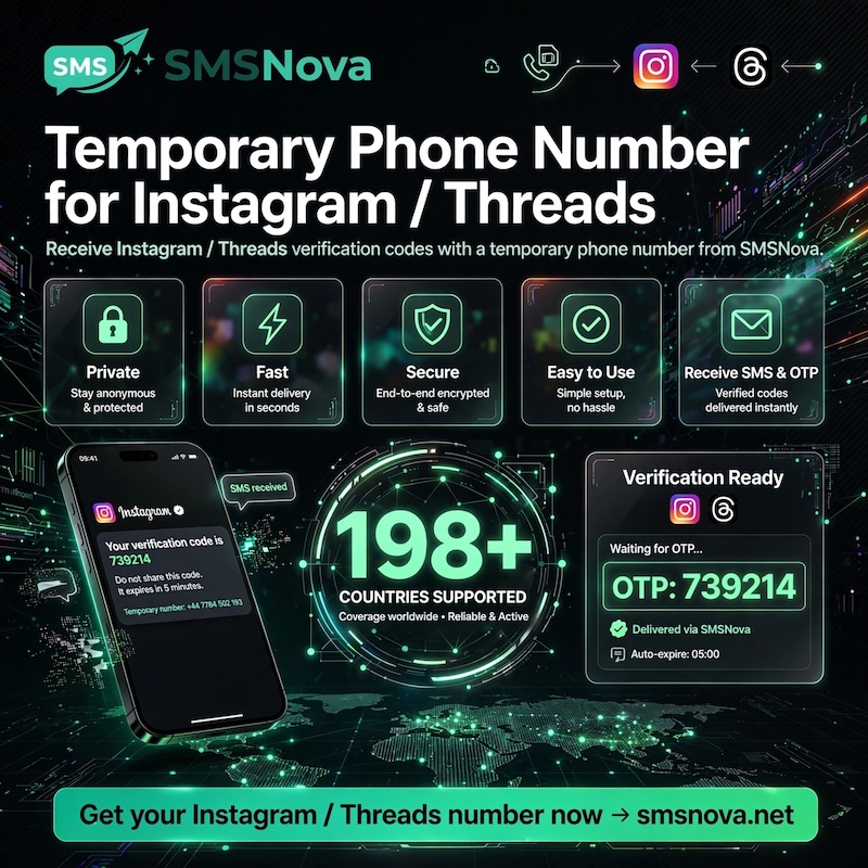 Instagram - Threads 1 Temporary phone number Instagram – Threads