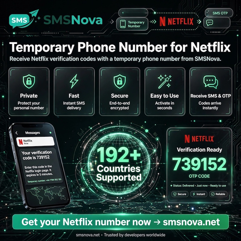 Temporary phone number Netflix