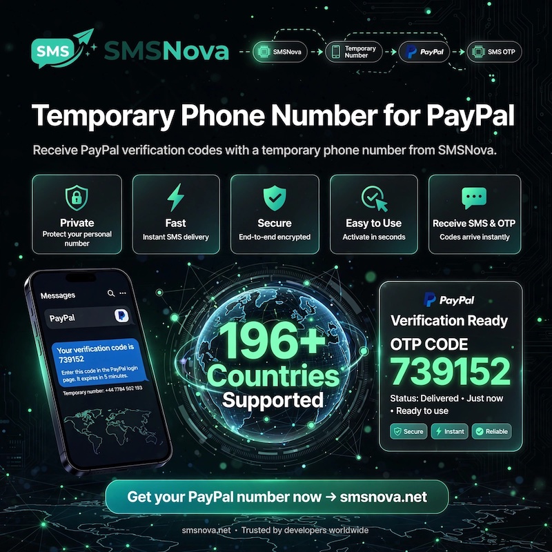Paypal 1 Temporary phone number Paypal