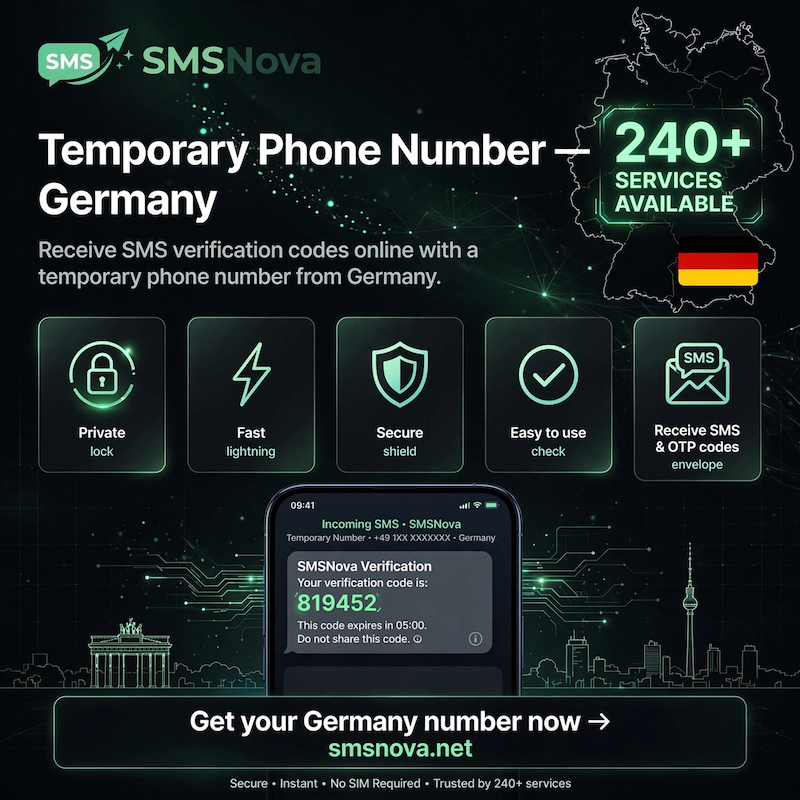 Germany 1 Temporary phone number Germany