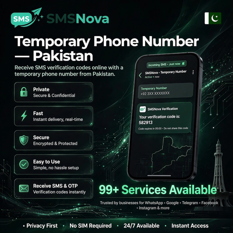 Pakistan 1 Temporary phone number Pakistan