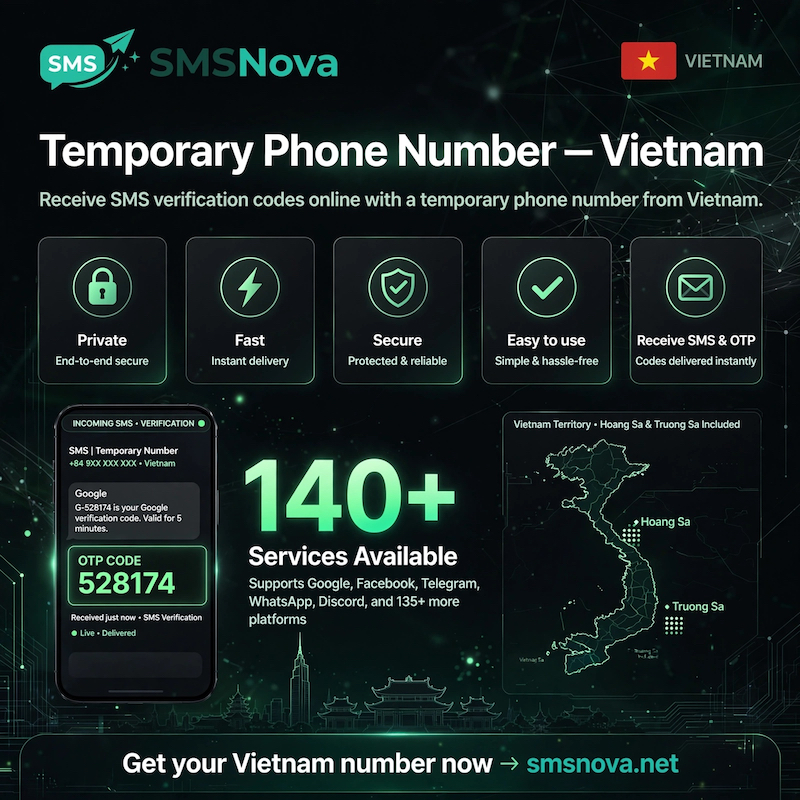 Viet Nam 1 Temporary phone number Viet Nam