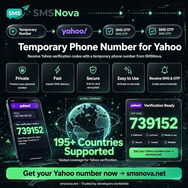 Temporary phone number Yahoo
