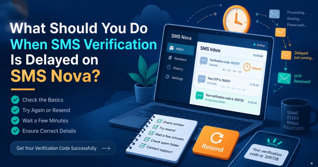 SMS Verification Code Delayed? Causes, How to Check, and How to Fix It 3 What Should You Do When SMS Verification Is Delayed on SMS Nova?